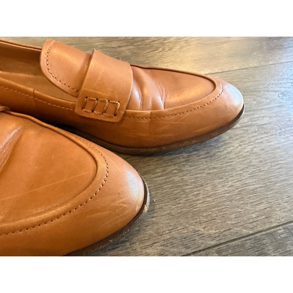 Madewell Frances Loafers English Saddle Tan Leather Pointed Toe Shoes Size 9 - Picture 3 of 9